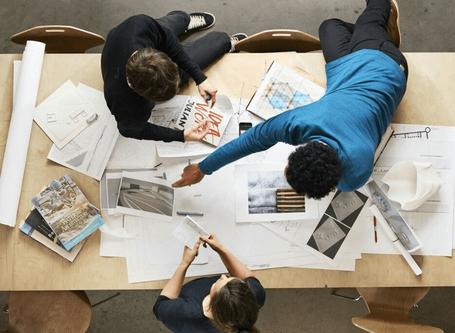 Professionals working together on a project
